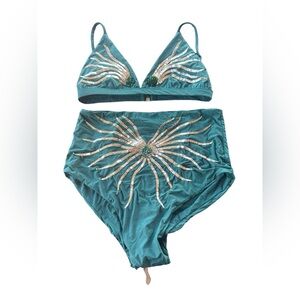 Emeral green Ursula Oceanus bikini Med top Lg bottom